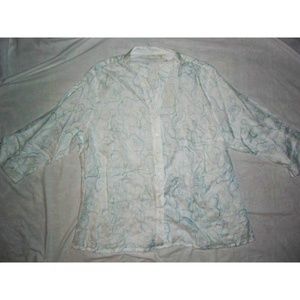 NWT Women's Tweeds Woman White Linen Top with Stitching Size 1X